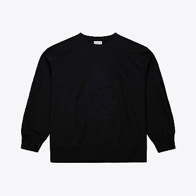 Men's Mitchell & Ness Black Chicago Cubs Phantom Fleece Crewneck Sweatshirt