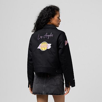 Women's Mitchell & Ness Black Los Angeles Lakers Full-Zip Mechanic Jacket