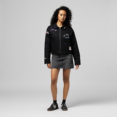 Women's Mitchell & Ness Black Los Angeles Lakers Full-Zip Mechanic Jacket