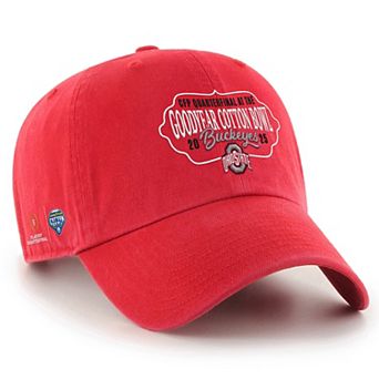 Men's '47 Scarlet Ohio State Buckeyes College Football Playoff 2025 Cotton Bowl Clean Up Adjustable Hat
