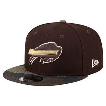 Men's New Era Dark Brown Buffalo Bills Burnt Wood Camo 9FIFTY Snapback Hat