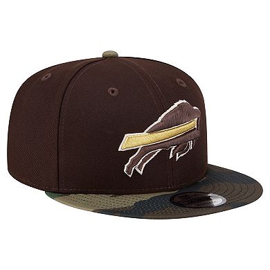Men's New Era Dark Brown Buffalo Bills Burnt Wood Camo 9FIFTY Snapback Hat