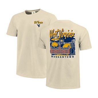Men's Image One Natural West Virginia Mountaineers Comfort Colors Hand-Drawn Campus Stack T-Shirt
