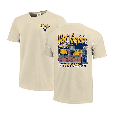 Men's Image One Natural West Virginia Mountaineers Comfort Colors Hand-Drawn Campus Stack T-Shirt