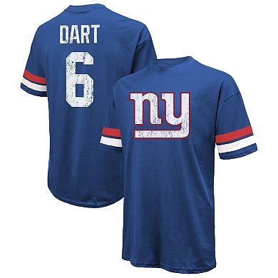 Men's Majestic Threads Jaxson Dart Royal New York Giants Oversized T-Shirt