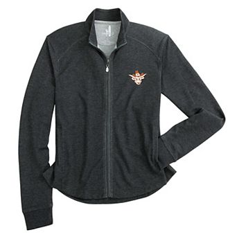 Women's johnnie-O Heather Black Texas Longhorns Tomi Full-Zip Tri-Blend Jacket