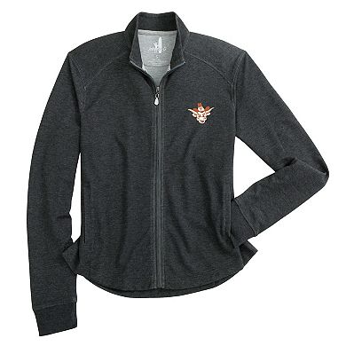 Women's johnnie-O Heather Black Texas Longhorns Tomi Full-Zip Tri-Blend Jacket