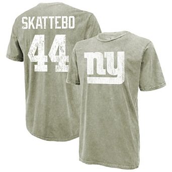 Men's Majestic Threads Cam Skattebo Moss Green New York Giants Mineral Wash Name & Number T-Shirt