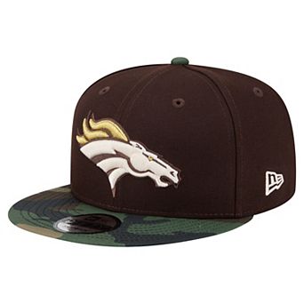 Men's New Era Dark Brown Denver Broncos Burnt Wood Camo 9FIFTY Snapback Hat