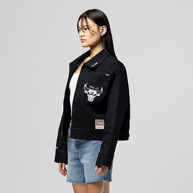 Women's Mitchell & Ness Black Chicago Bulls Full-Zip Mechanic Jacket