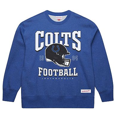 Men's Mitchell & Ness Royal Indianapolis Colts Indiana Nights Helmet Sweatshirt