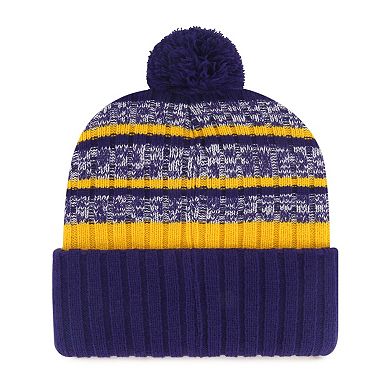 Men's '47 Purple LSU Tigers Tavern Cuffed Knit Hat with Pom