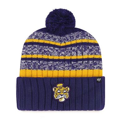 Men's '47 Purple LSU Tigers Tavern Cuffed Knit Hat with Pom