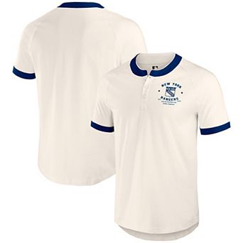 Men's Darius Rucker Collection by Fanatics Cream New York Rangers Fanatics Fest Henley Raglan T-Shirt