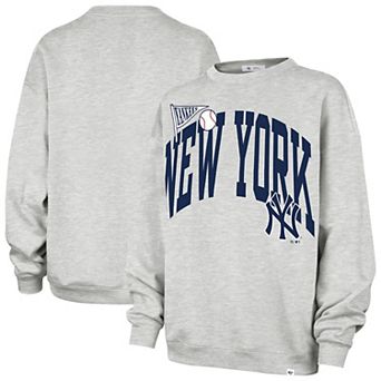 Women's '47 Gray New York Yankees Arched Icon Oversized Sweatshirt