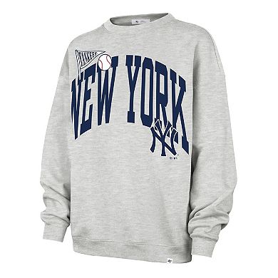 Women's '47 Gray New York Yankees Arched Icon Oversized Sweatshirt