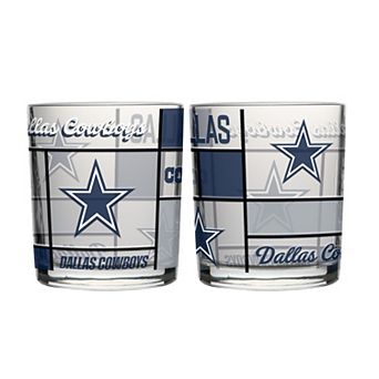 Logo Brands Dallas Cowboys 12oz. Quilted Stained Two-Pack Rocks Glass Set