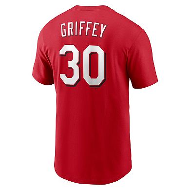 Men's Nike Ken Griffey Jr. Red Cincinnati Reds Cooperstown Collection Name & Number T-Shirt
