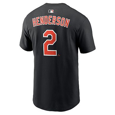 Men's Nike Gunnar Henderson Black Baltimore Orioles Name & Number T-Shirt