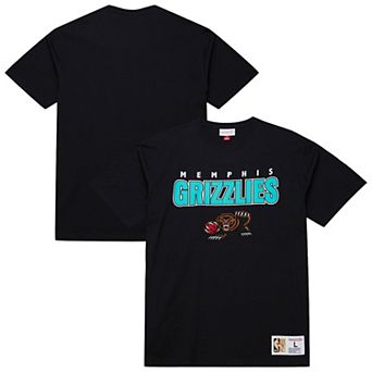 Men's Mitchell & Ness Black Memphis Grizzlies Hardwood Classics Throw It Back Premium T-Shirt
