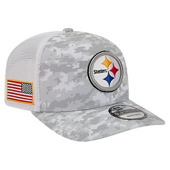 Men's New Era Gray Pittsburgh Steelers Salute to Service Fan Pack 9SEVENTY Trucker Adjustable Hat