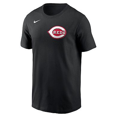 Men's Nike Elly De La Cruz Black Cincinnati Reds Name & Number T-Shirt