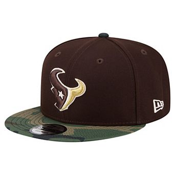 Men's New Era Dark Brown Houston Texans Burnt Wood Camo 9FIFTY Snapback Hat