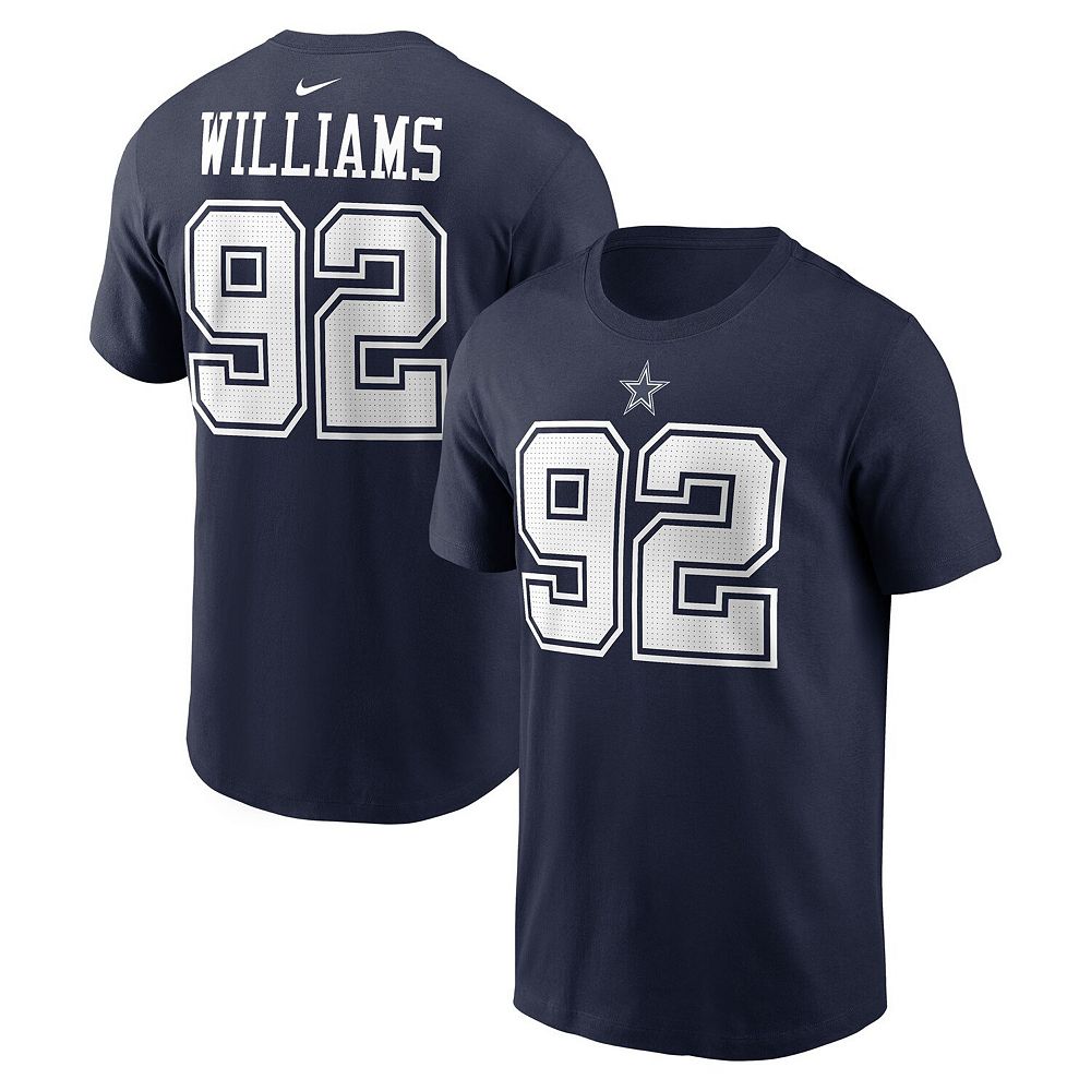 Men's Nike Quinnen Williams Navy Dallas Cowboys Player Name & Number T ...