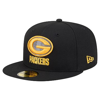 Men's New Era Black Green Bay Packers Color Pop 59FIFTY Fitted Hat
