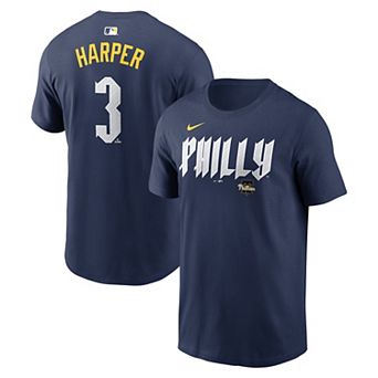 Men's Nike Bryce Harper Navy Philadelphia Phillies City Connect Name & Number T-Shirt
