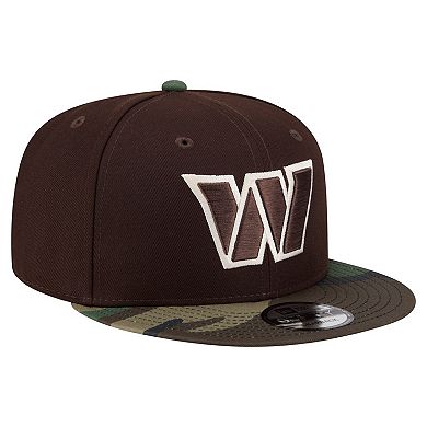Men's New Era Dark Brown Washington Commanders Burnt Wood Camo 9FIFTY Snapback Hat
