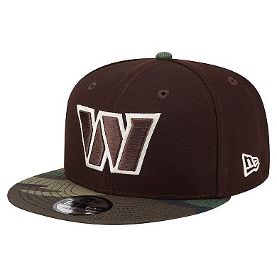 Men's New Era Dark Brown Washington Commanders Burnt Wood Camo 9FIFTY Snapback Hat