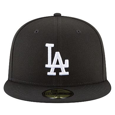 Men's New Era Black Los Angeles Dodgers 2024/25 Back-to-Back Champions Diamond Side Patch 59FIFTY Fitted Hat