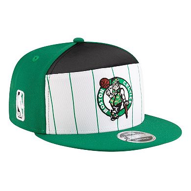 Youth New Era White/Kelly Green Boston Celtics 2025 NBA Tip Off Split Panel 9FIFTY Snapback Hat