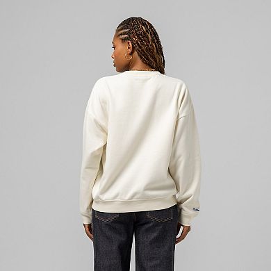 Women's Mitchell & Ness Cream Los Angeles Dodgers Premium Crewneck Sweatshirt