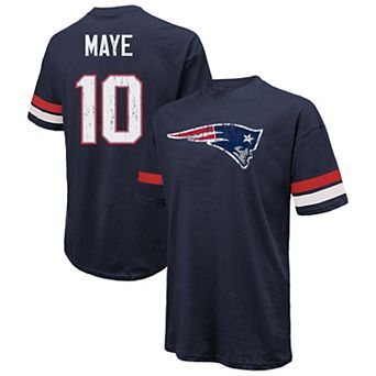Men's Majestic Threads Drake Maye Navy New England Patriots Oversized T-Shirt