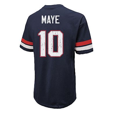 Men's Majestic Threads Drake Maye Navy New England Patriots Oversized T-Shirt