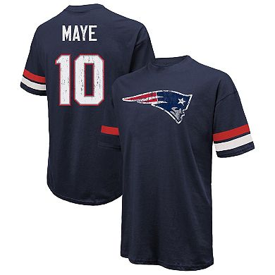 Men's Majestic Threads Drake Maye Navy New England Patriots Oversized T-Shirt