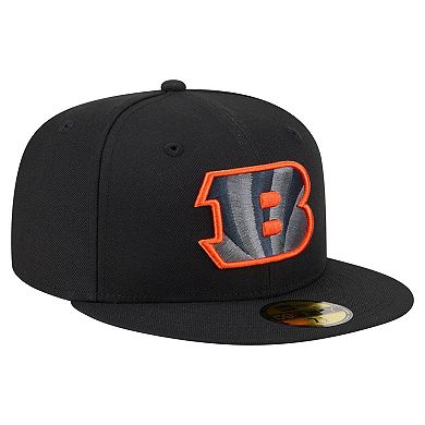 Men's New Era Black Cincinnati Bengals Color Pop 59FIFTY Fitted Hat
