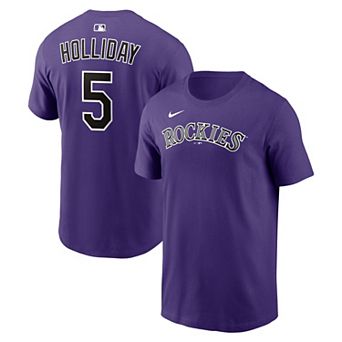 Men's Nike Matt Holliday Purple Colorado Rockies Cooperstown Collection Name & Number T-Shirt