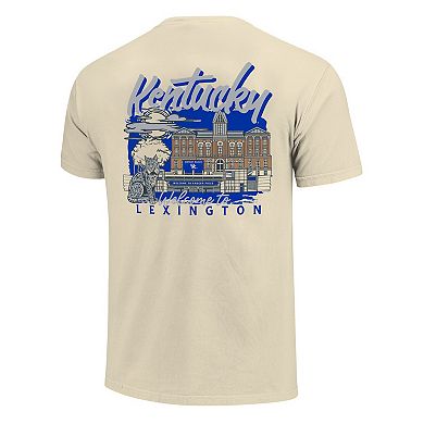 Men's Image One Natural Kentucky Wildcats Comfort Colors Hand-Drawn Campus Stack T-Shirt