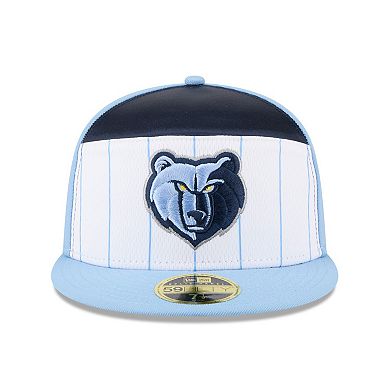 Men's New Era White/Light Blue Memphis Grizzlies 2025 NBA Tip Off Split Panel 59FIFTY Fitted Hat