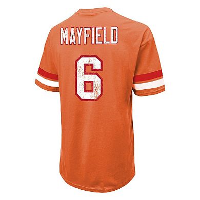 Men's Majestic Threads Baker Mayfield Orange Tampa Bay Buccaneers Oversized T-Shirt