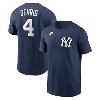 Men's Nike Lou Gehrig Navy New York Yankees Cooperstown Collection Name & Number T-Shirt
