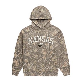 Men's Uscape Apparel Camo Kansas Jayhawks Back Bay Fleece Hoodie