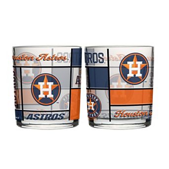 Logo Brands Houston Astros 12oz. Quilted Stained Two-Pack Rocks Glass Set