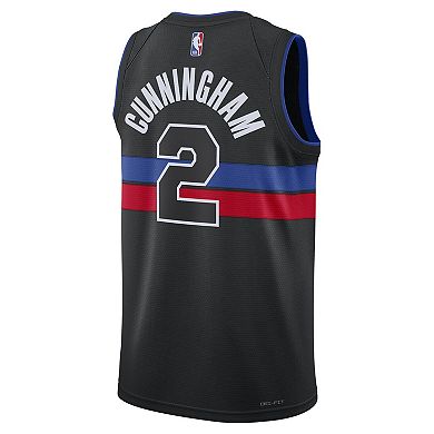 Unisex Nike Cade Cunningham Black Detroit Pistons Swingman Jersey - Statement Edition