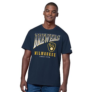 Men's Starter Navy/Heather Gray Milwaukee Brewers Two-Pack T-Shirt Set