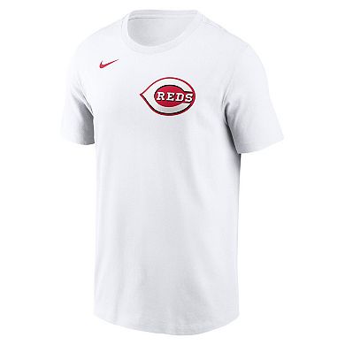 Men's Nike Elly De La Cruz White Cincinnati Reds Name & Number T-Shirt