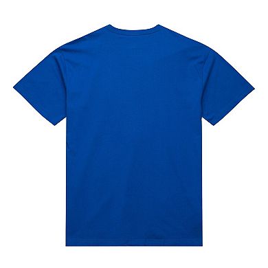 Men's Mitchell & Ness Blue New York Knicks Hardwood Classics Throw It Back Premium T-Shirt